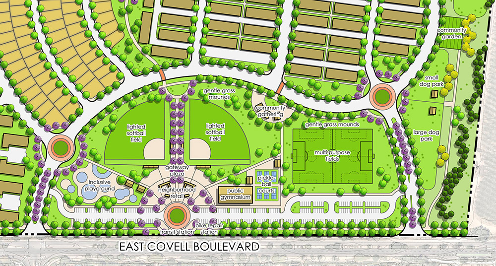 Detailed plan of the 17-acre community park
