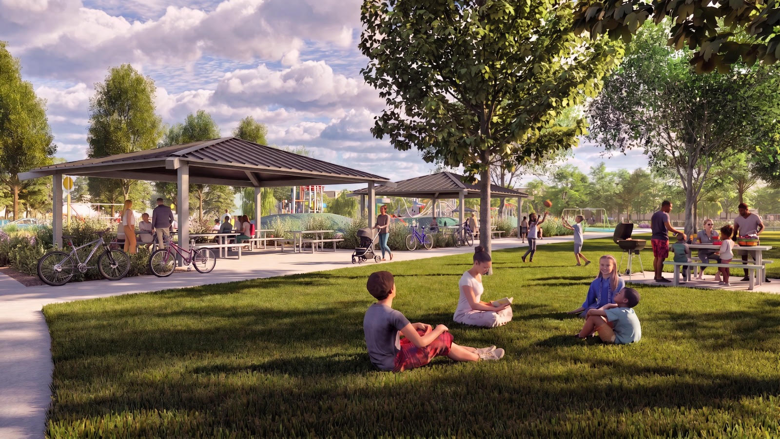 Families gathering at Willowgrove park pavilion