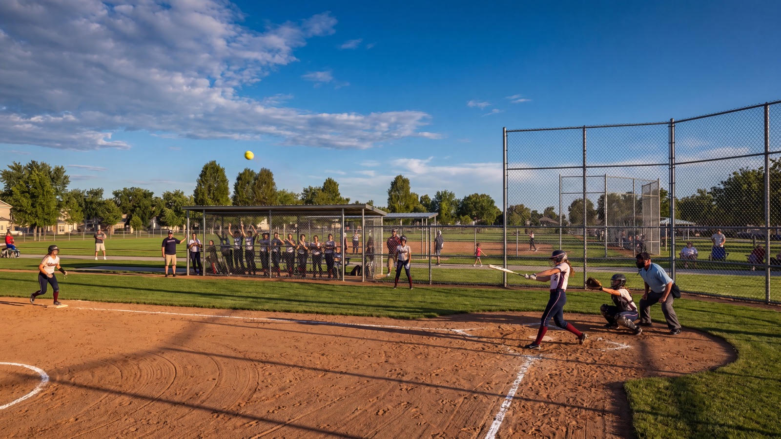 Softball game at Willowgrove community ballfields